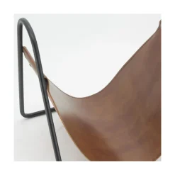 AUBRY GASPARD - Porte-bûches en métal et cuir