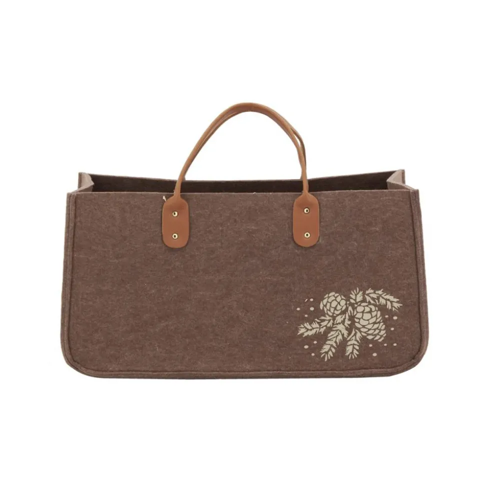 AUBRY GASPARD - Sac à bûches en feutrine 50 x 25 cm