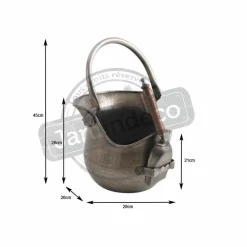 AUBRY GASPARD - Seau à cendres avec pelle en étain antique