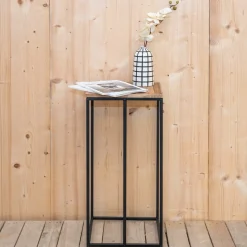 AUBRY GASPARD - Sellette porte-bûches en métal et bois rondo