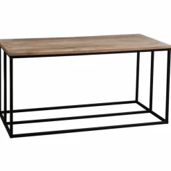 AUBRY GASPARD - Table basse porte bûches en bois et métal rondo