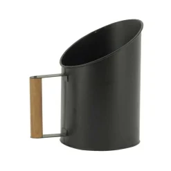 AUBRY GASPARD - Tabouret et seau à pellets avec pelle au coin du feu métal noir arbre