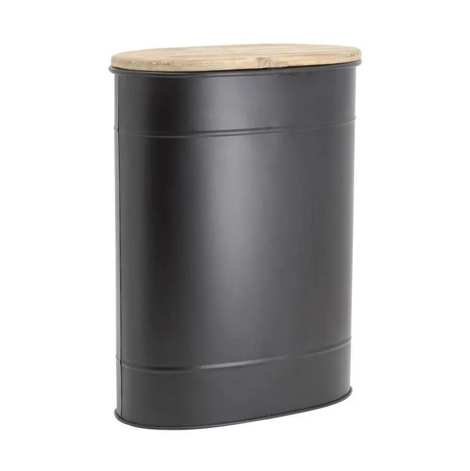 AUBRY GASPARD - Tabouret et seau à pellets avec pelle arbre métal noir arbre