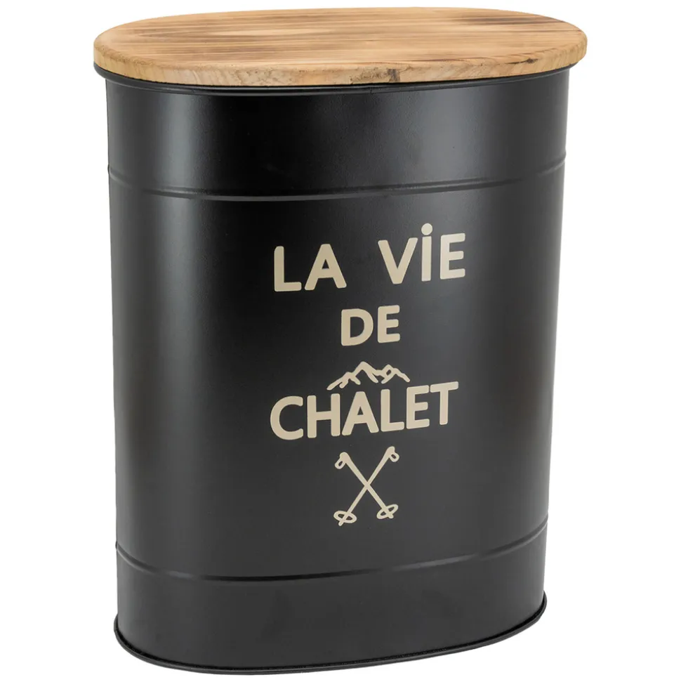 AUBRY GASPARD - Tabouret et seau à pellets en métal