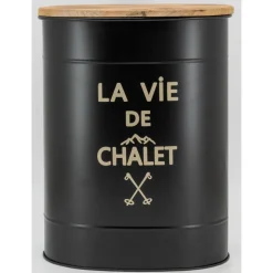 AUBRY GASPARD - Tabouret et seau à pellets en métal