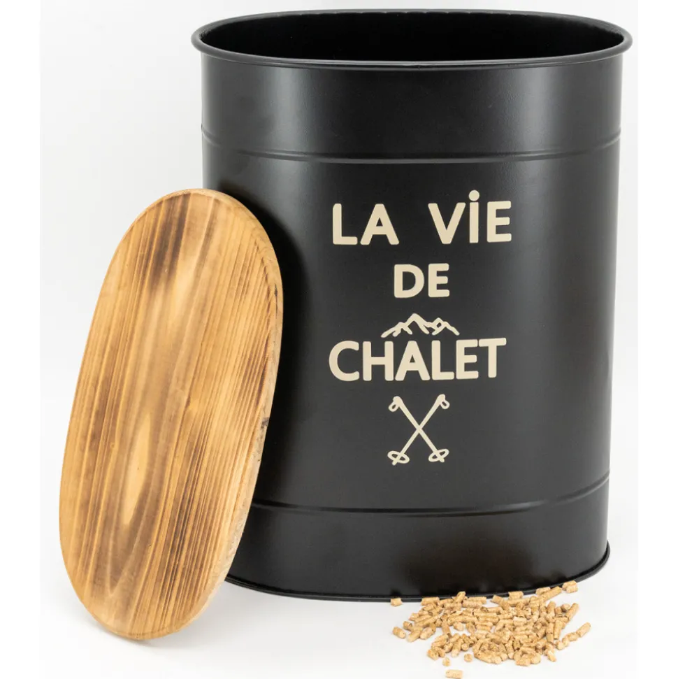 AUBRY GASPARD - Tabouret et seau à pellets en métal