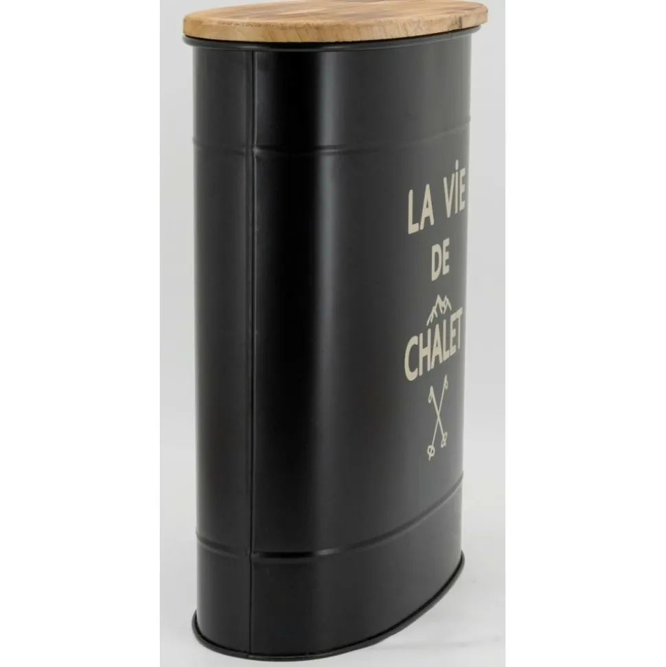 AUBRY GASPARD - Tabouret et seau à pellets en métal