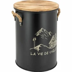 AUBRY GASPARD - Tabouret et seau à pellets