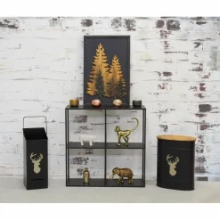 AUBRY GASPARD - Tabouret et seau à pellets en métal