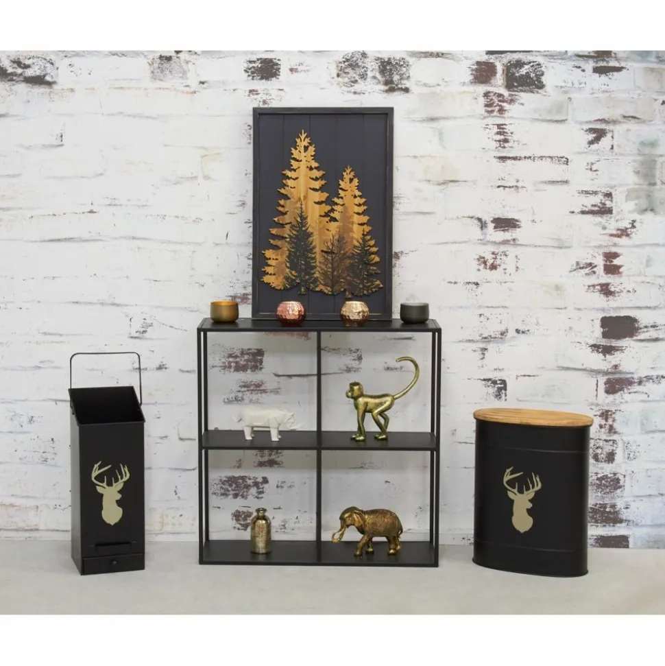 AUBRY GASPARD - Tabouret et seau à pellets en métal