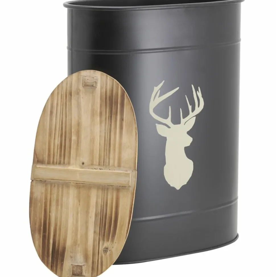 AUBRY GASPARD - Tabouret et seau à pellets en métal