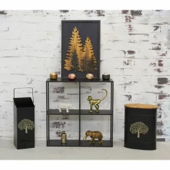 AUBRY GASPARD - Tabouret et seau à pellets en métal