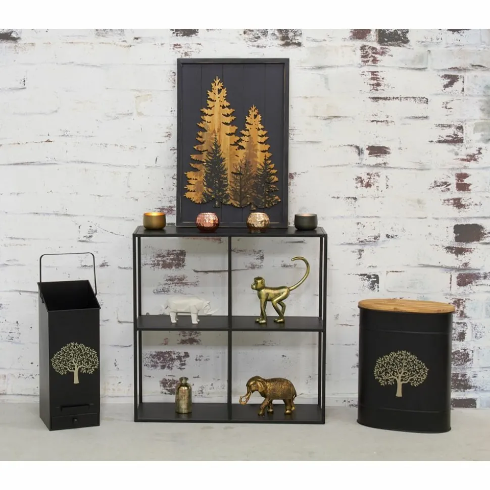 AUBRY GASPARD - Tabouret et seau à pellets en métal