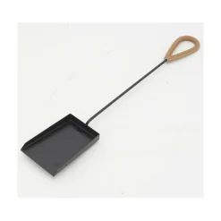 AUBRY GASPARD - Valet de cheminée 4 accessoires en métal et cuir