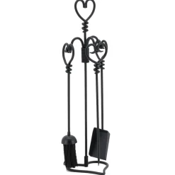 AUBRY GASPARD - Valet de cheminée en fer forgé coeur