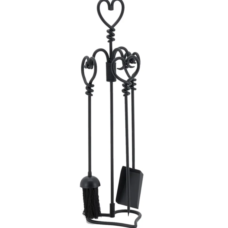 AUBRY GASPARD - Valet de cheminée en fer forgé coeur