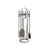AUBRY GASPARD - Valet de cheminée étain antique 4 accessoires