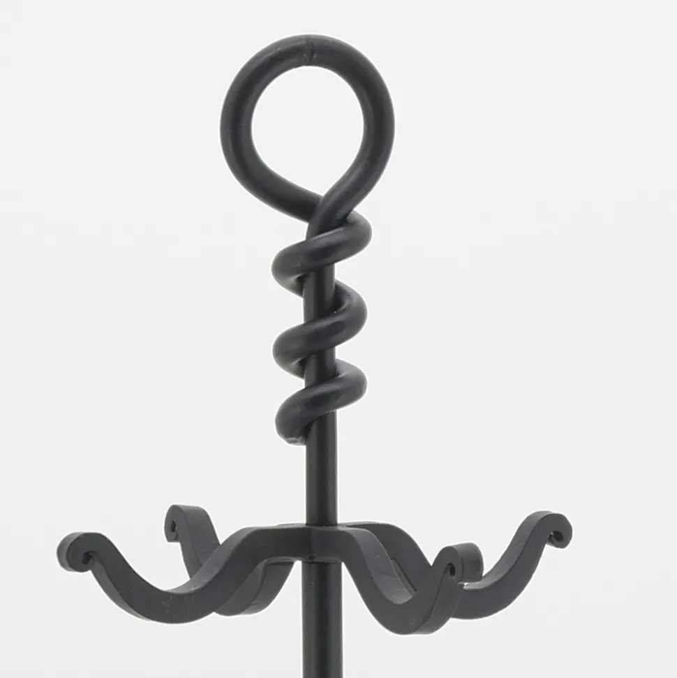 AUBRY GASPARD - Valet de cheminée en fer forgé noir 4 accessoires