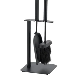 AUBRY GASPARD - Valet de cheminée en métal laqué noir