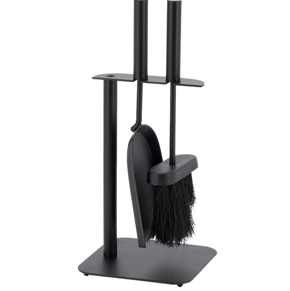 AUBRY GASPARD - Valet de cheminée en métal laqué noir