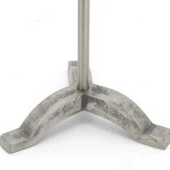 AUBRY GASPARD - Valet de cheminée en étain antique et bois 4 accessoires