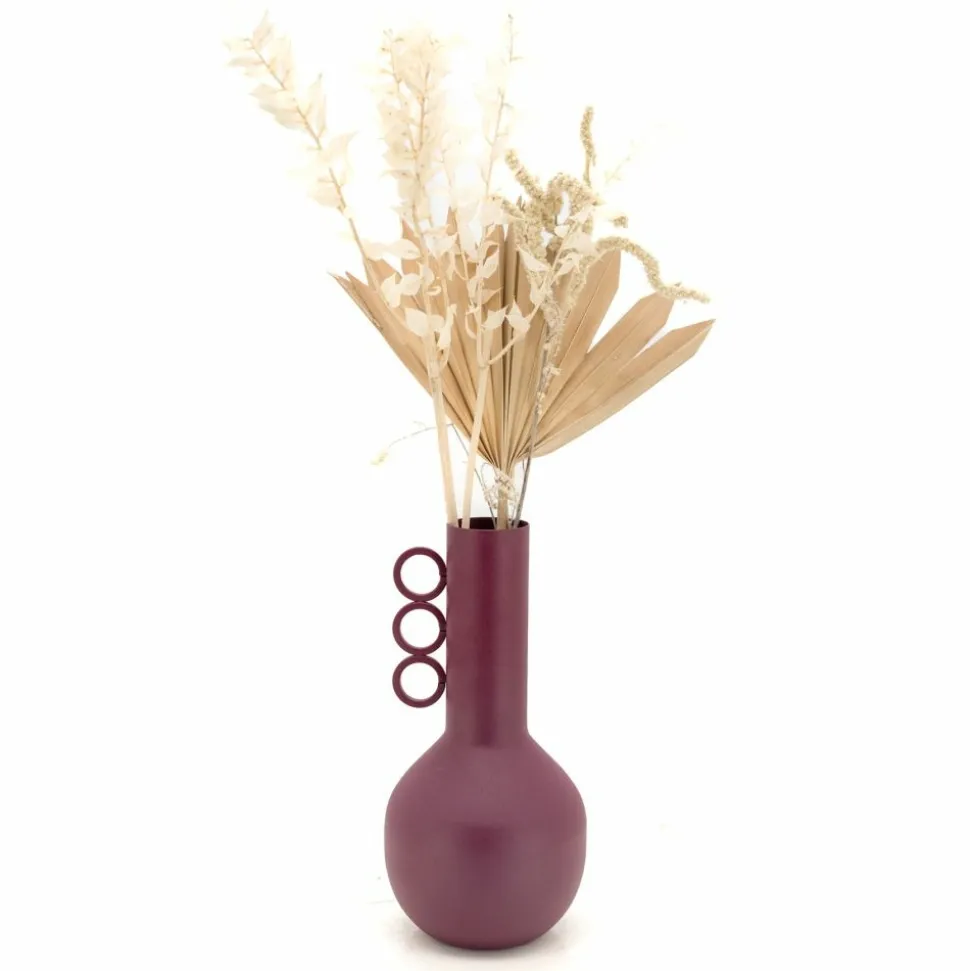 AUBRY GASPARD - Vase en métal metyk cassis