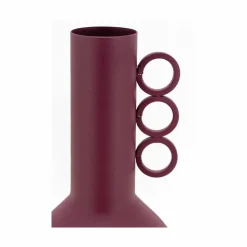 AUBRY GASPARD - Vase en métal metyk cassis