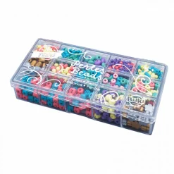 BE TEENS - Boîte de perles en bois colorées pour création de bijoux