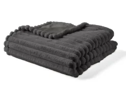 BEST MOBILIER - Arezzo - plaid - 200x140 cm - en fausse fourrure côtelé et velours