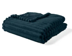 BEST MOBILIER - Arezzo - plaid - 200x140 cm - en fausse fourrure côtelé et velours