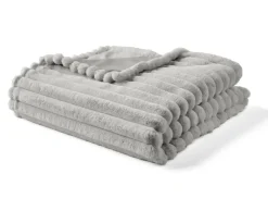 BEST MOBILIER - Arezzo - plaid - 200x140 cm - en fausse fourrure côtelé et velours