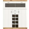 BEST MOBILIER - Coventry - buffet haut - blanc et effet bois - 142 cm