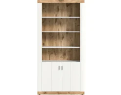 BEST MOBILIER - Coventry - étagère - blanc et effet bois - 101x204 cm