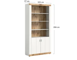 BEST MOBILIER - Coventry - étagère - blanc et effet bois - 101x204 cm