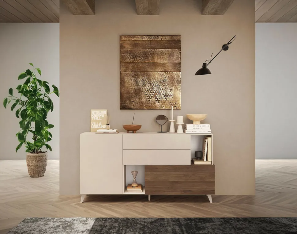 BEST MOBILIER - Estelle - buffet bas - 2 portes et 2 tiroirs - 181 cm