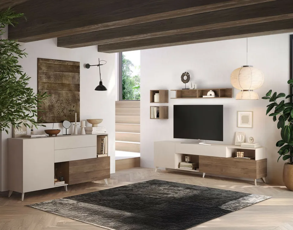 BEST MOBILIER - Estelle - buffet bas - 2 portes et 2 tiroirs - 181 cm