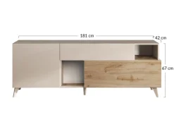 BEST MOBILIER - Estelle - meuble tv - 2 portes et 1 tiroir - 181 cm