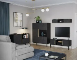 BEST MOBILIER - Felicia - buffet bas - noir - 120 cm