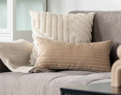 BEST MOBILIER - Fonni - plaid - 130x160 cm - motif graphique - en coton recyclé