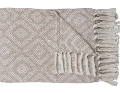 BEST MOBILIER - Fonni - plaid - 130x160 cm - motif géométrique - en coton recyclé