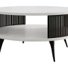 BEST MOBILIER - Forini - table basse - blanc et noir - 75 cm