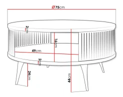 BEST MOBILIER - Forini - table basse - blanc et noir - 75 cm