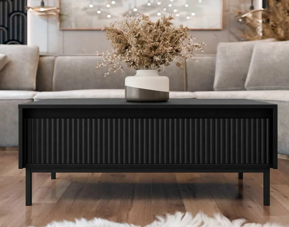 BEST MOBILIER - Girona - table basse - noir - 100 cm