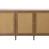 BEST MOBILIER - Goto - buffet bas - effet bois et cannage - 140 cm