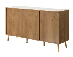 BEST MOBILIER - Goto - buffet bas - effet bois et cannage - 140 cm