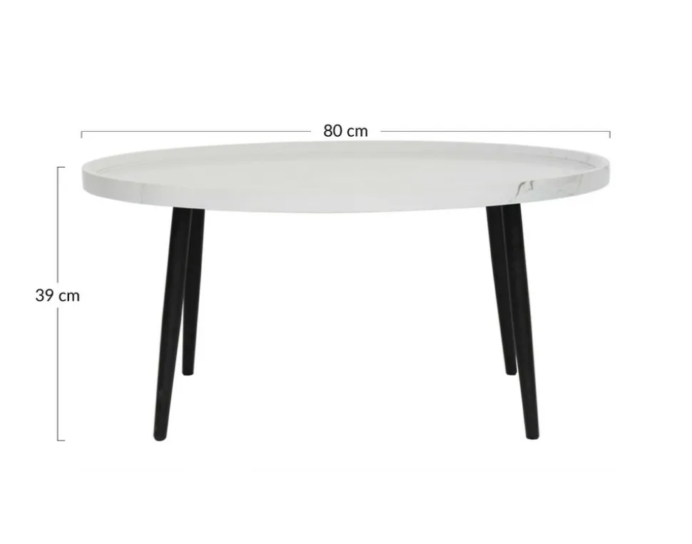 BEST MOBILIER - Helsinki - table basse - effet marbre - 80 cm