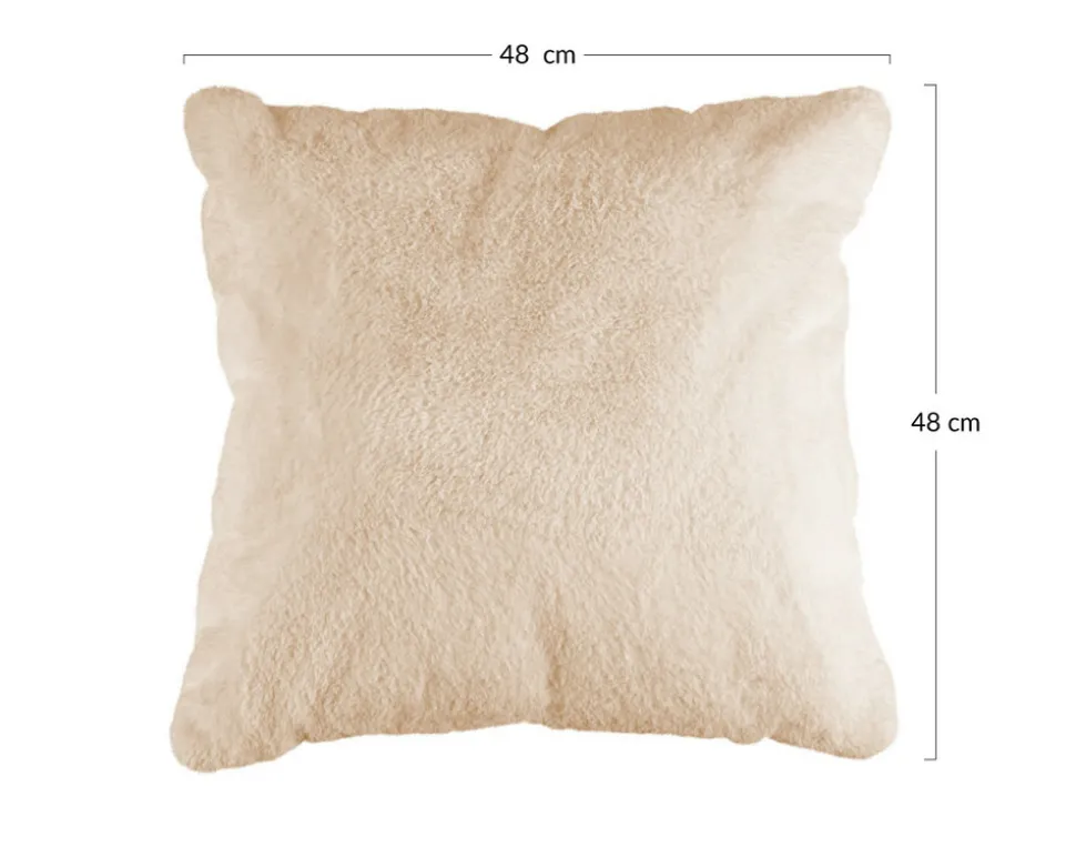 BEST MOBILIER - Joy - coussin - en fausse fourrure - 48x48 cm