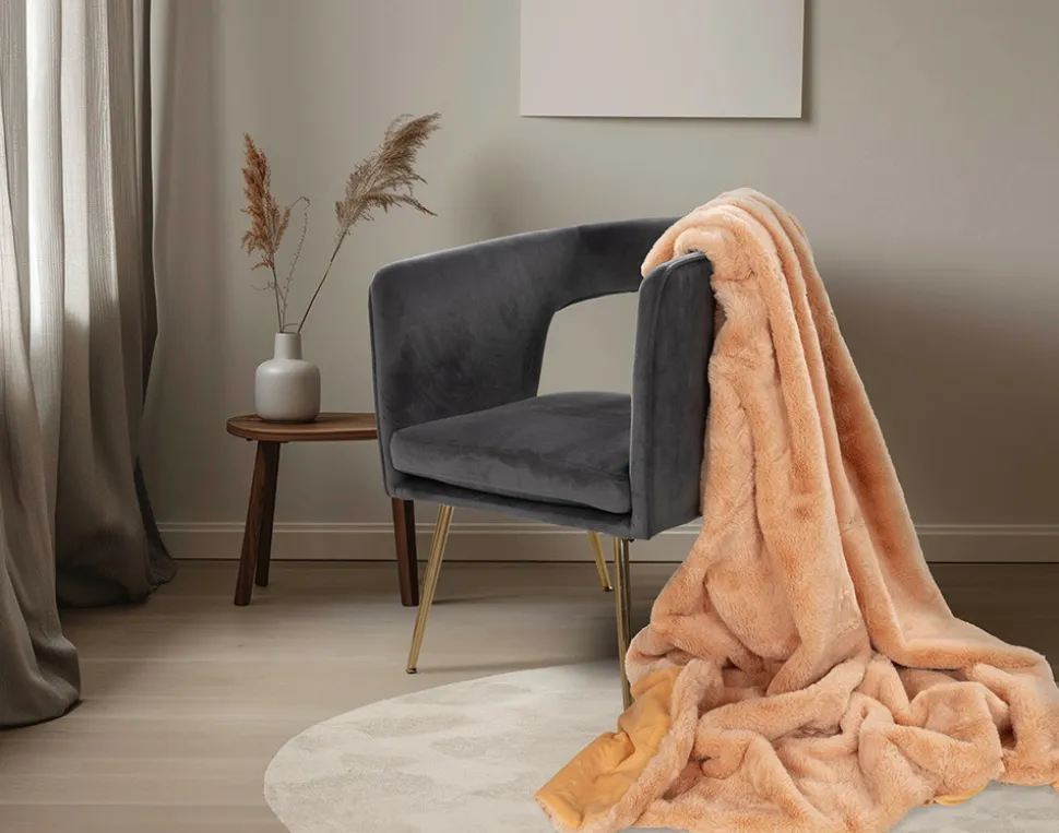 BEST MOBILIER - Joy - plaid - 150x200cm - en fausse fourrure