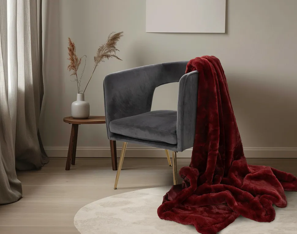 BEST MOBILIER - Joy - plaid - 150x200cm - en fausse fourrure