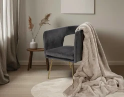 BEST MOBILIER - Joy - plaid - 150x200cm - en fausse fourrure